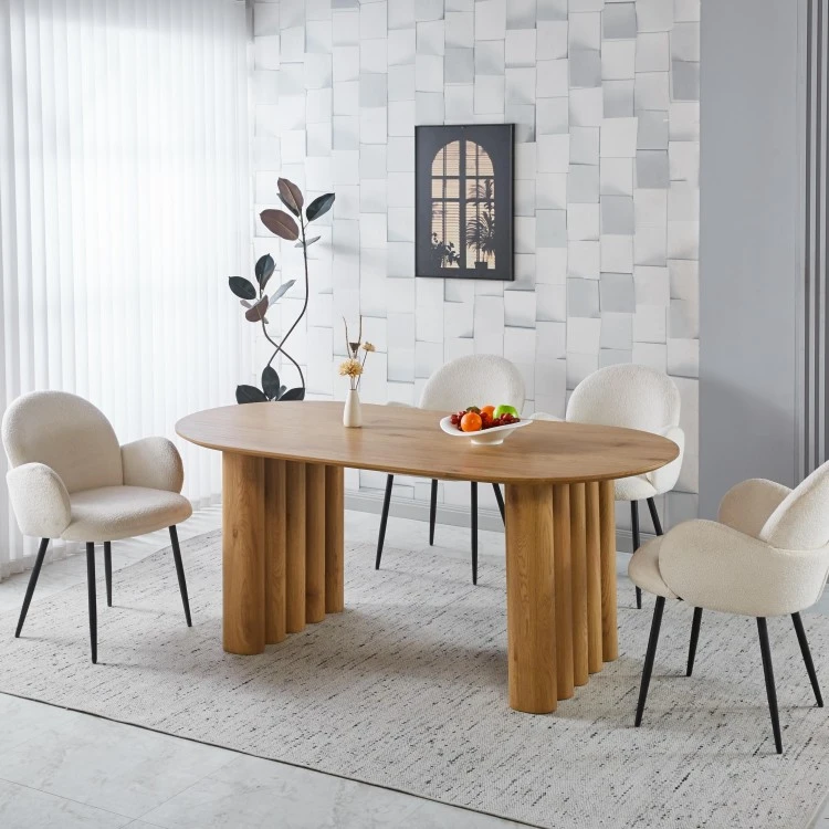 Table à manger ovale en papier MDF